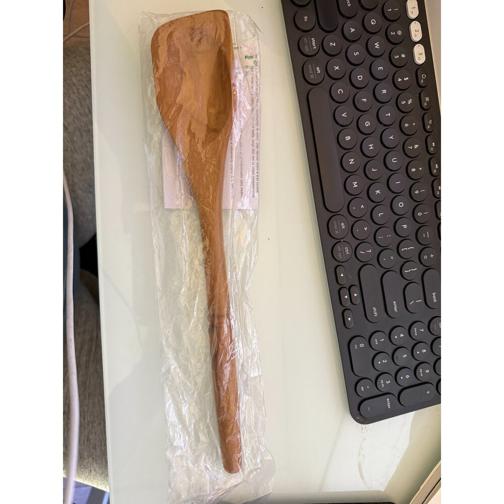 Pampered Chef NEW Teak Wooden Corner Spoon #2003 Rare New in Bag
